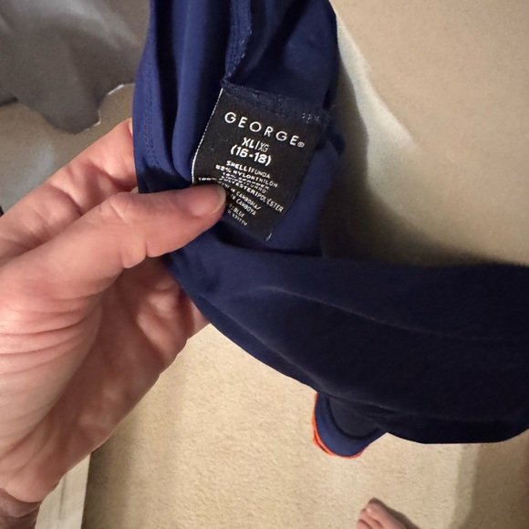 Blue with orange trim tankini by George - Picture 3 of 4